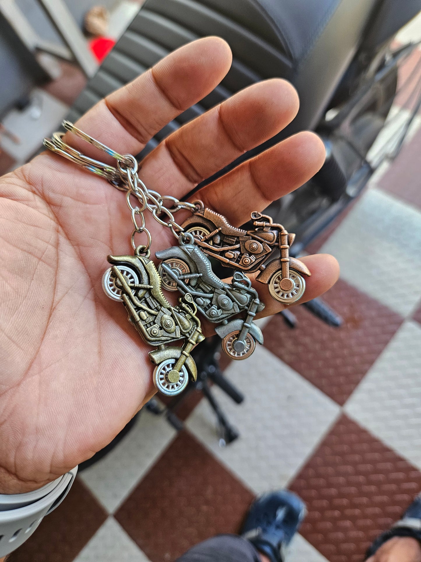 3 Metal Bike Keychain Combo